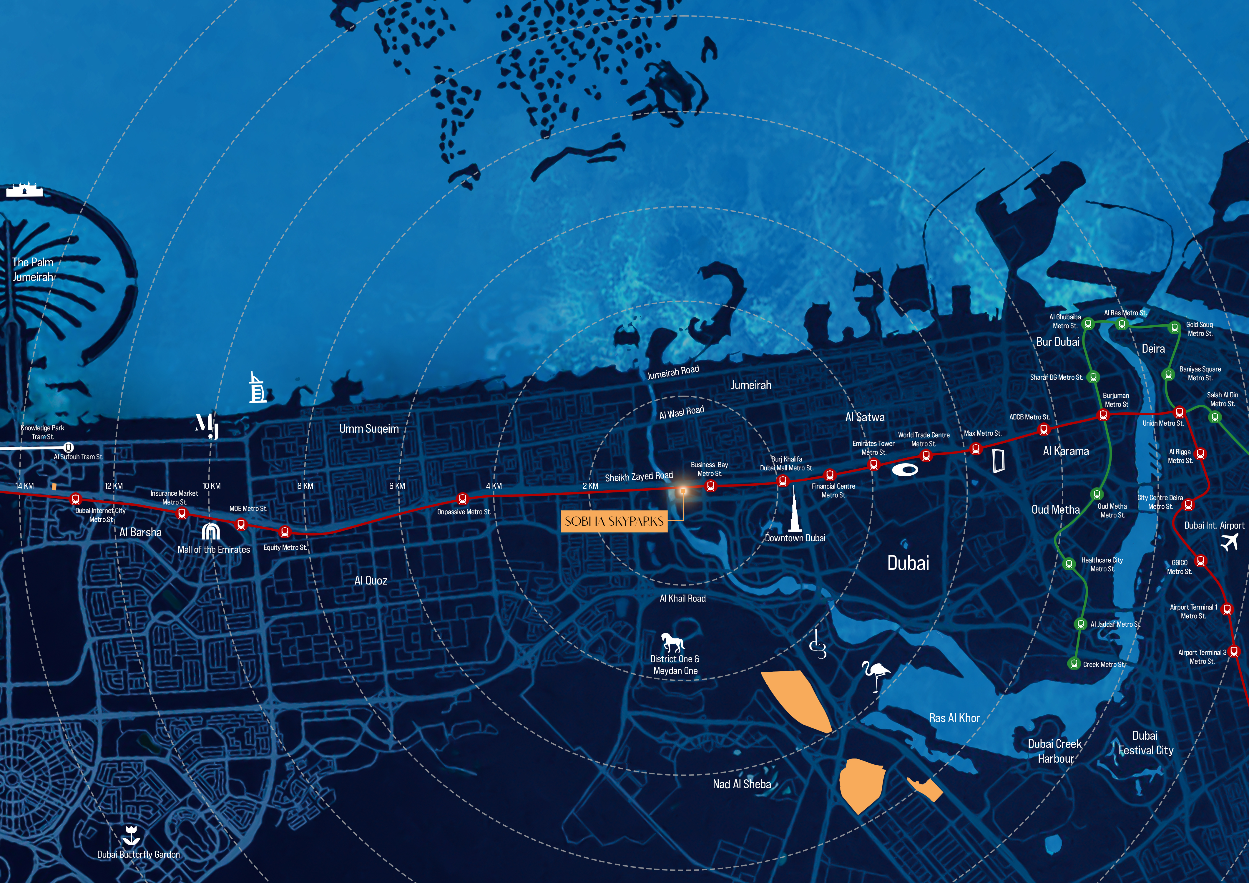Lokalizacja Sobha SkyParks
